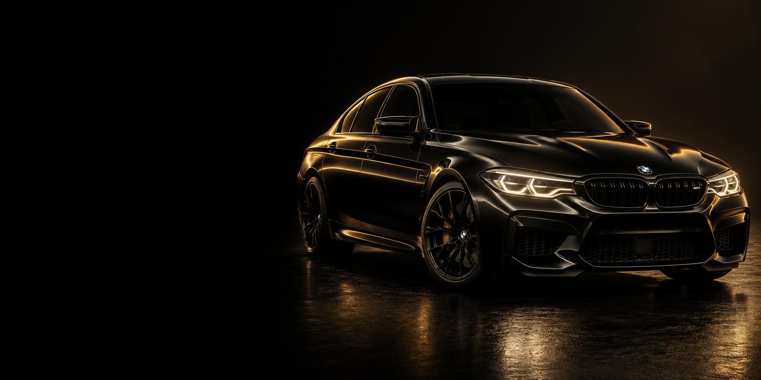 Luxury black sedan